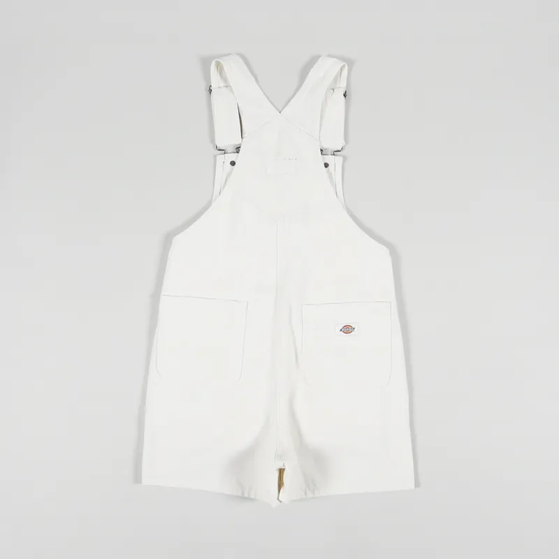 Dickies Womens Duck Canvas Short Bib Stone Washed Cloud-1