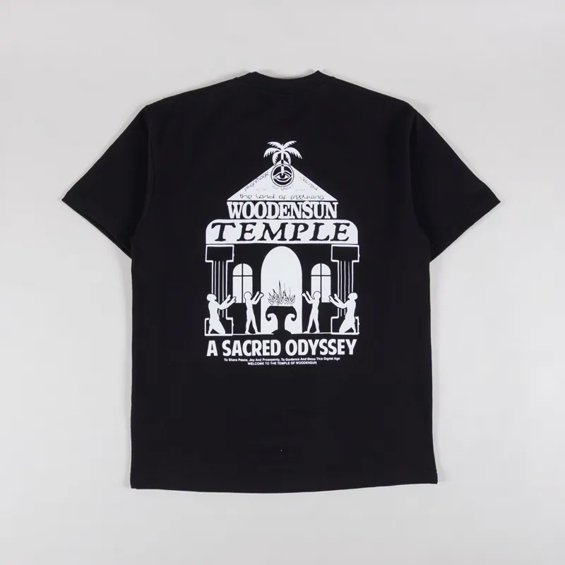 Woodensun Temples T Shirt Black