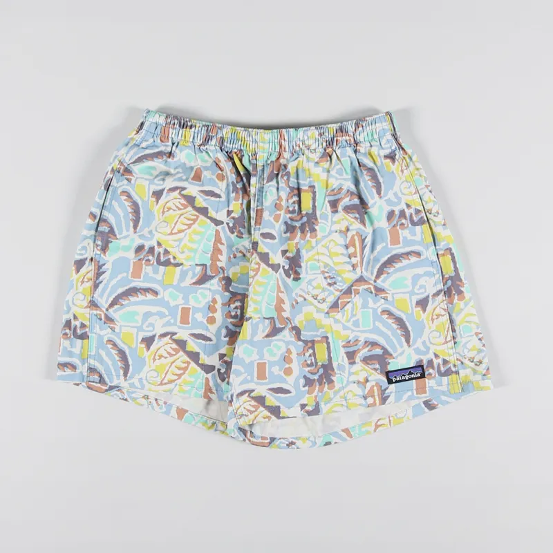 Patagonia Womens Funhoggers Shorts Thriving Planet Lago Blue