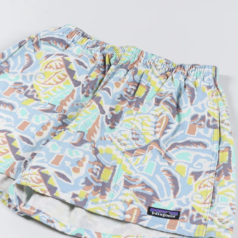 Patagonia Womens Funhoggers Shorts Thriving Planet Lago Blue-4