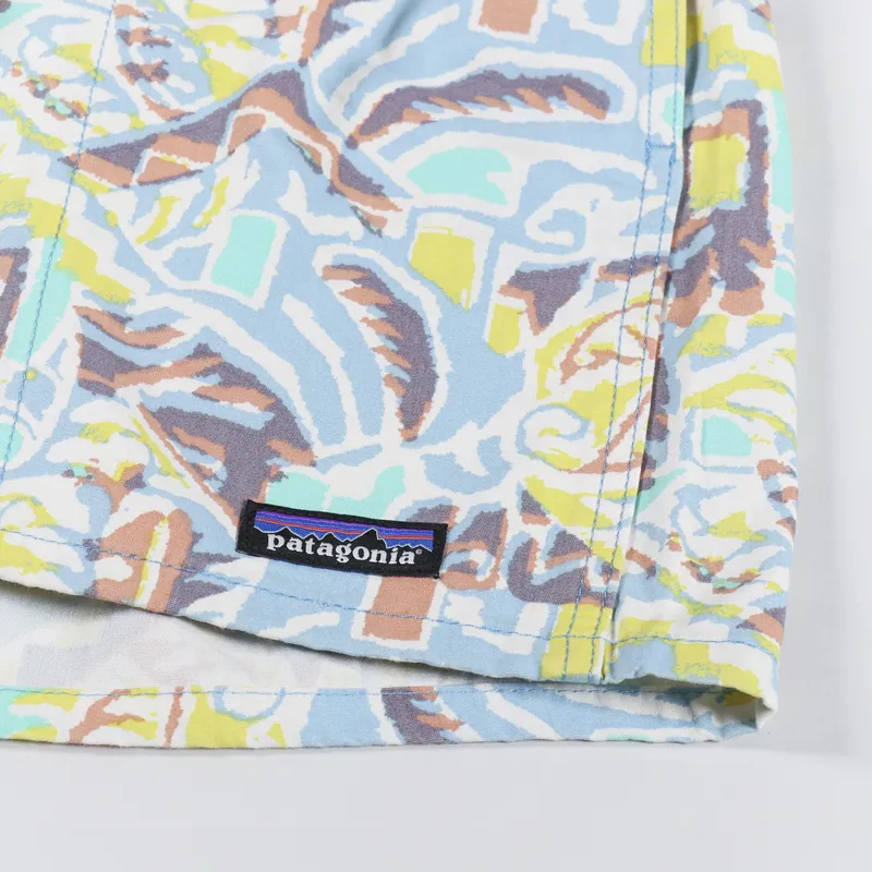 Patagonia Womens Funhoggers Shorts Thriving Planet Lago Blue-7