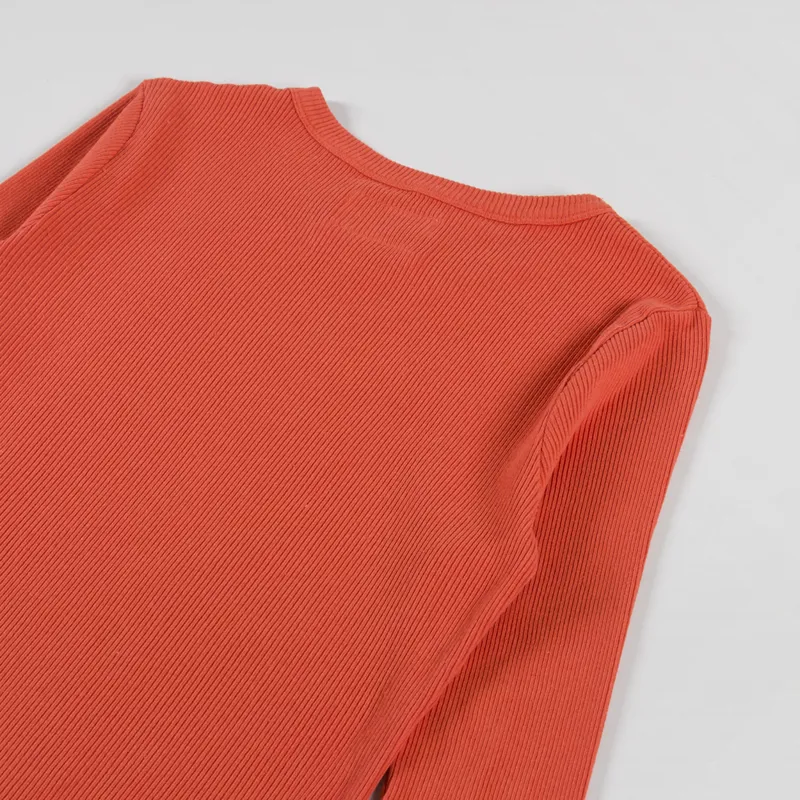 Folk Womens Long Sleeve Fitted T Shirt Vermillion-7