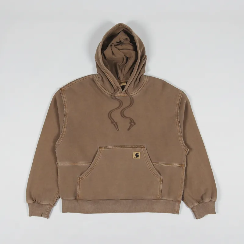 Carhartt WIP Womens Hooded Tacoma Sweat Tamarind Garment Dyed