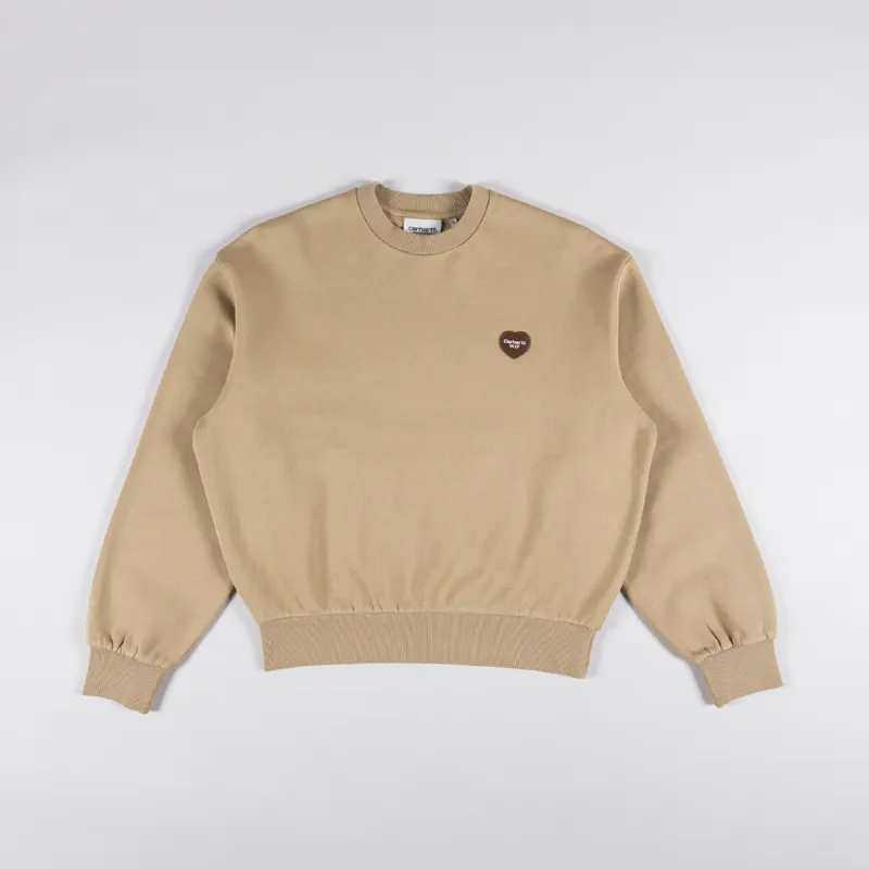 Carhartt WIP Womens Heart Patch Sweat Dusty H Brown