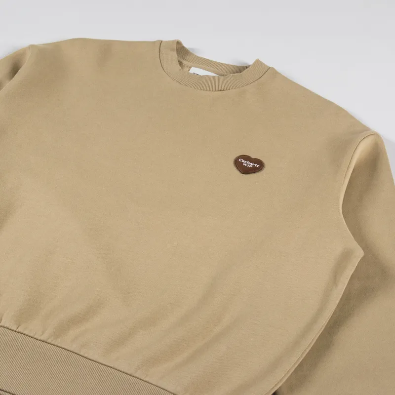 Carhartt WIP Womens Heart Patch Sweat Dusty H Brown-4