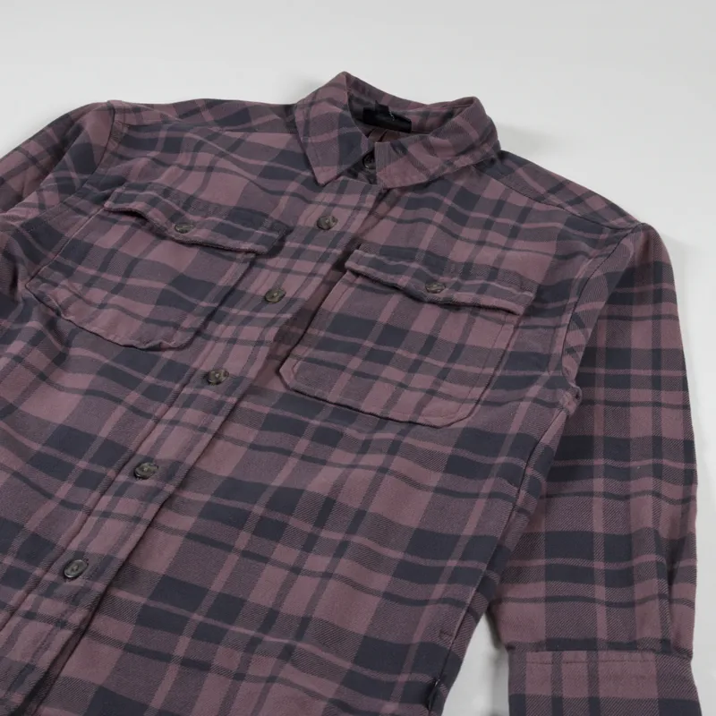 Patagonia Womens Heavyweight Fjord Flannel Overshirt Ice Caps Dusky Brown-5