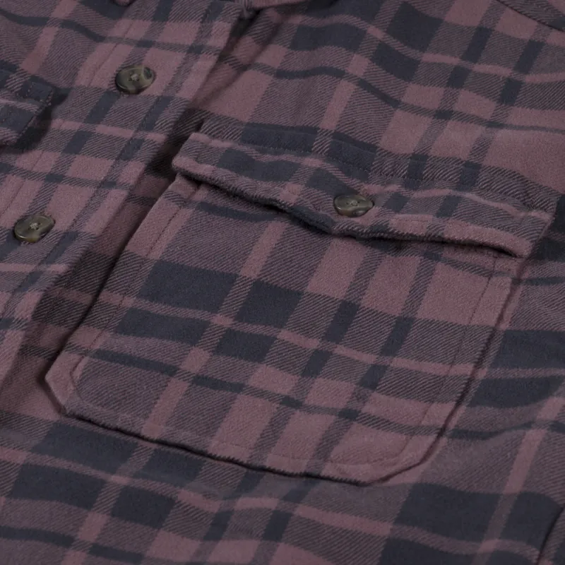 Patagonia Womens Heavyweight Fjord Flannel Overshirt Ice Caps Dusky Brown-9