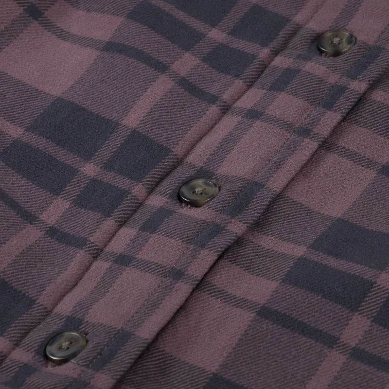 Patagonia Womens Heavyweight Fjord Flannel Overshirt Ice Caps Dusky Brown-8