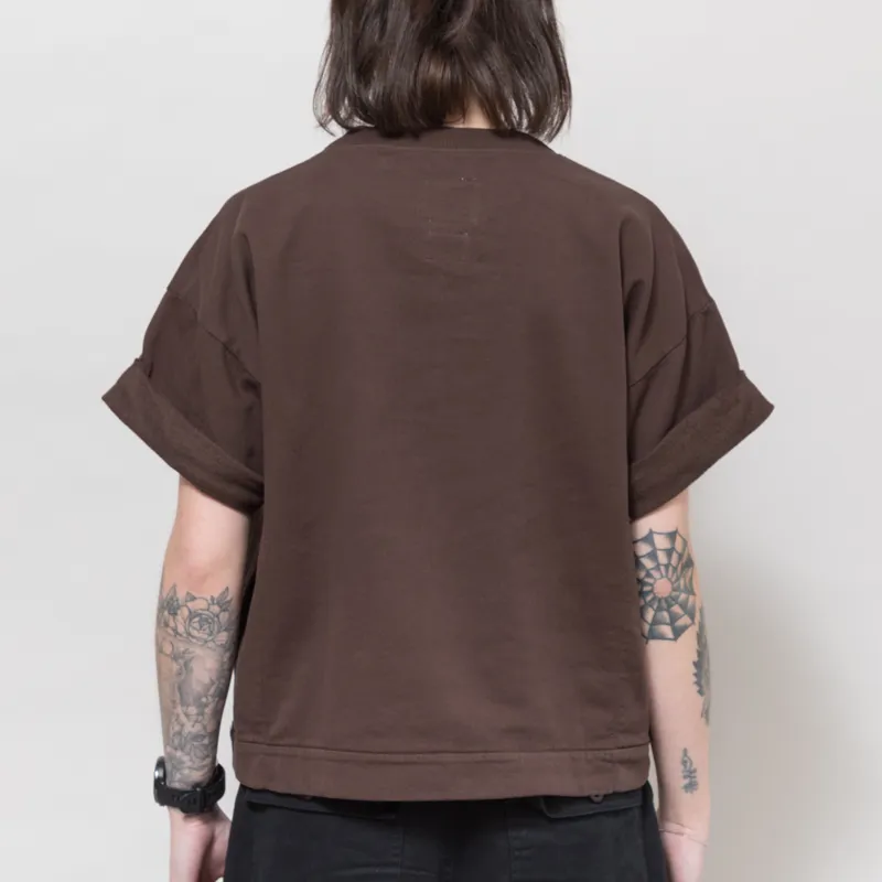 Girls of Dust Womens Physical Twill Jersey T Shirt Coffee Brown-2