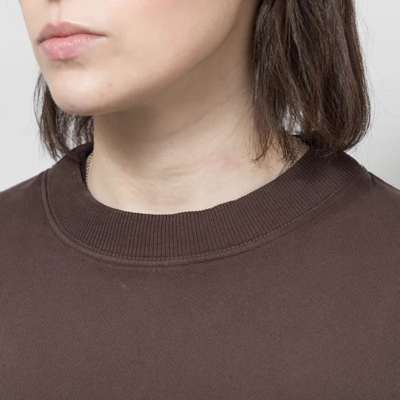 Girls of Dust Womens Physical Twill Jersey T Shirt Coffee Brown-3