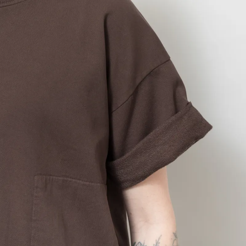 Girls of Dust Womens Physical Twill Jersey T Shirt Coffee Brown-5