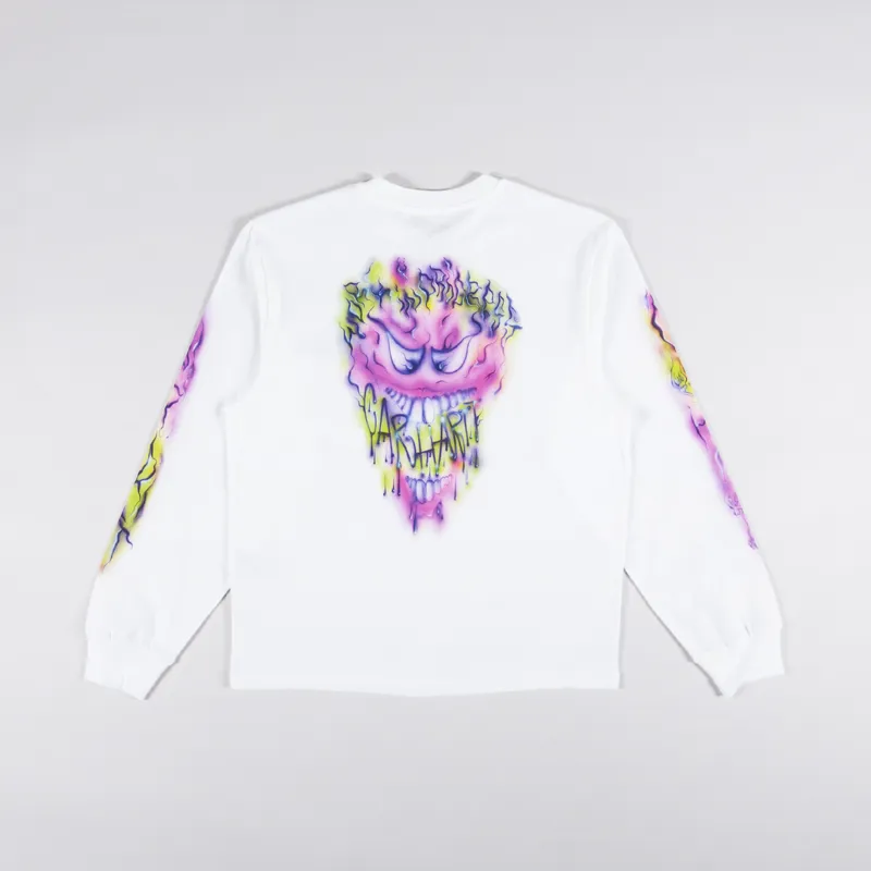 Carhartt WIP Womens Long Sleeve Babybrush Grin T Shirt White