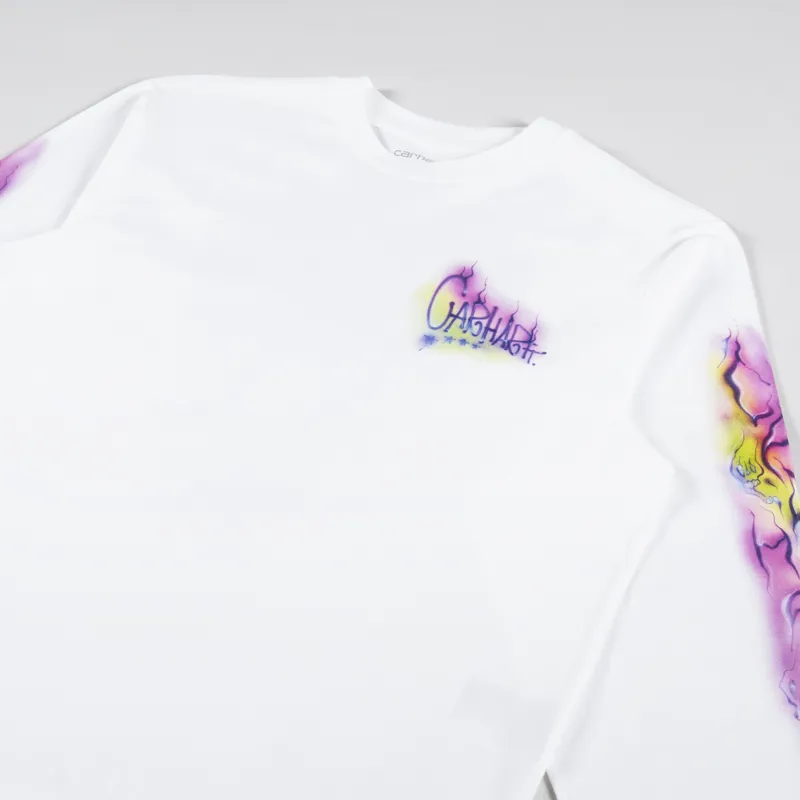 Carhartt WIP Womens Long Sleeve Babybrush Grin T Shirt White-3