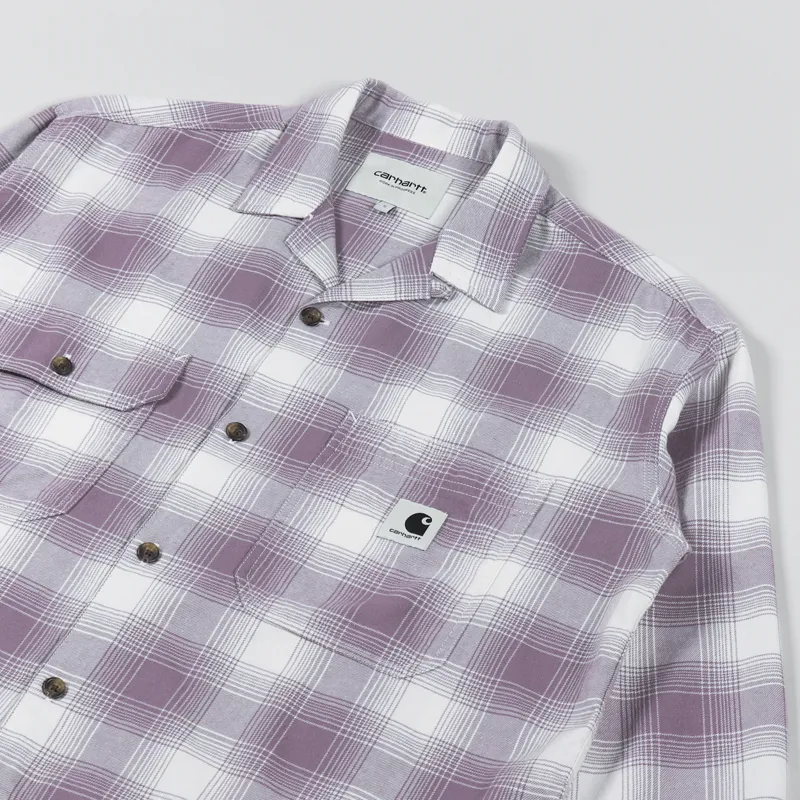 Carhartt WIP Womens Long Sleeve Deaver Shirt Misty Thistle-5