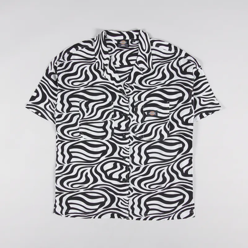 Dickies Womens Leesburg Short Sleeve Shirt Cloud Zebra