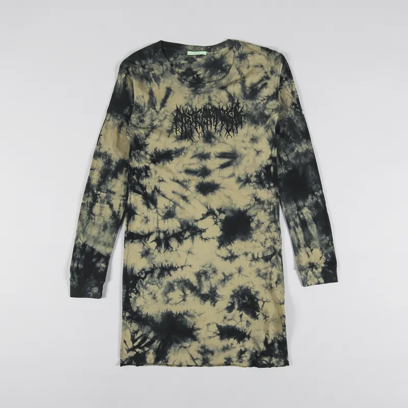 Aries Womens Lightweight Metal Tie Dye Long Sleeve Dress Multi