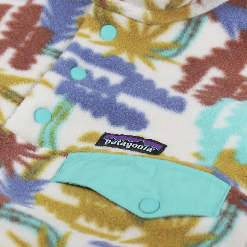 Patagonia Womens Lightweight Synchilla Snap-T Fleece Pullover Tree Connection Big Fresh Teal-7