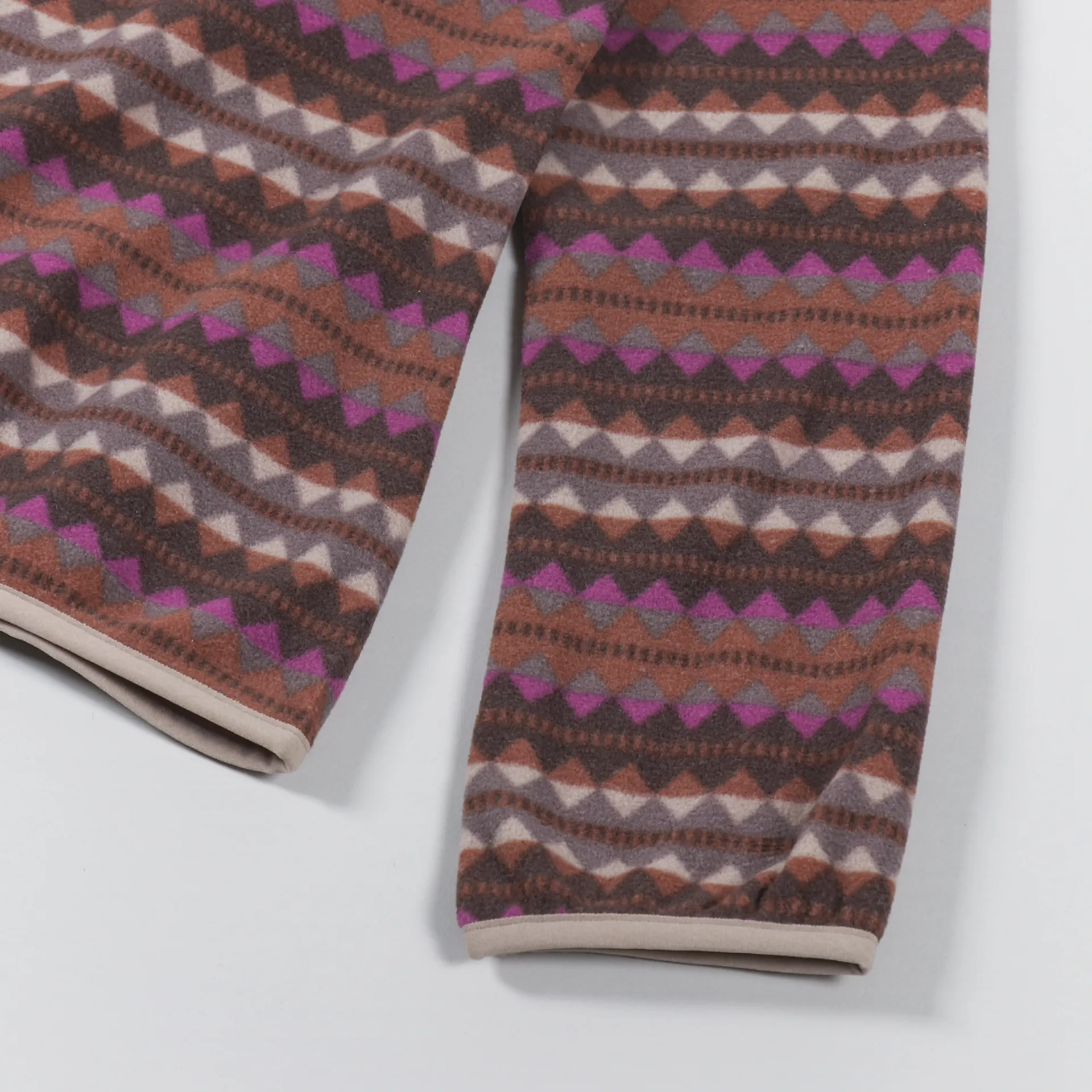 Patagonia Womens Micro D Snap-T Pullover Diamond Stripe Brown