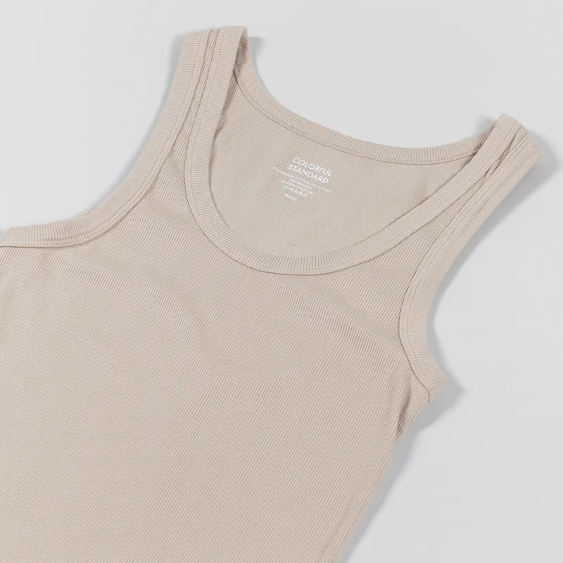Colorful Standard Womens Organic Rib Tank Top Honey Beige-3