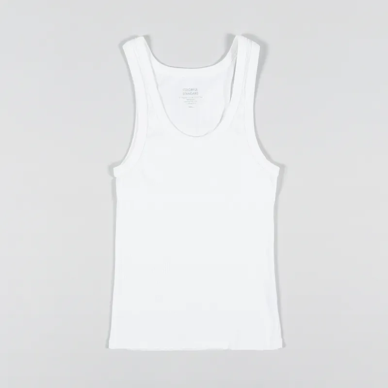 Colorful Standard Womens Organic Rib Tank Top Optical White