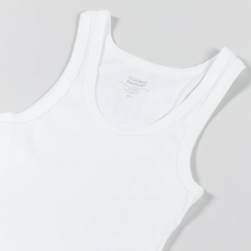 Colorful Standard Womens Organic Rib Tank Top Optical White-3
