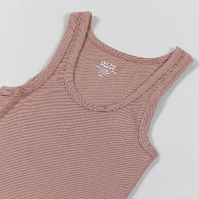 Colorful Standard Womens Organic Rib Tank Top Rosewood Mist-2