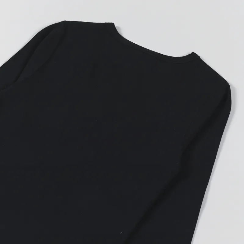 Colorful Standard Womens Organic Rib Long Sleeve T Shirt Deep Black-5
