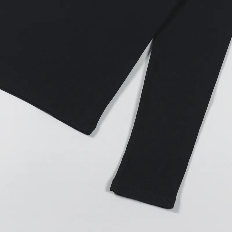 Colorful Standard Womens Organic Rib Long Sleeve T Shirt Deep Black-4