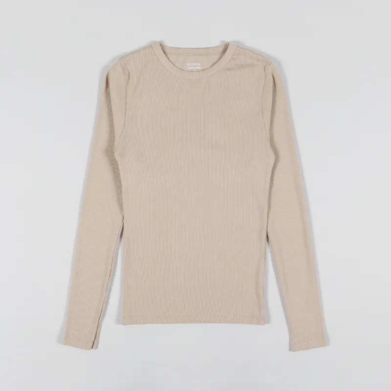 Colorful Standard Womens Organic Rib Long Sleeve T Shirt Honey Beige