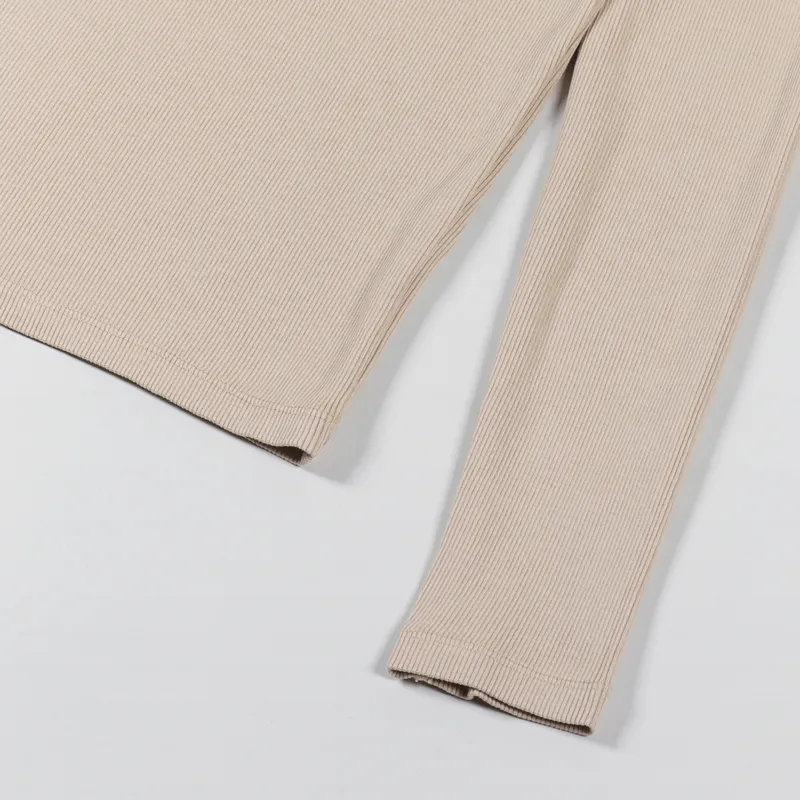 Colorful Standard Womens Organic Rib Long Sleeve T Shirt Honey Beige-6