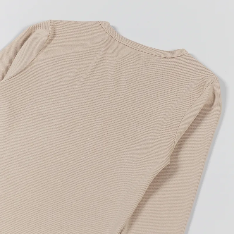 Colorful Standard Womens Organic Rib Long Sleeve T Shirt Honey Beige-5