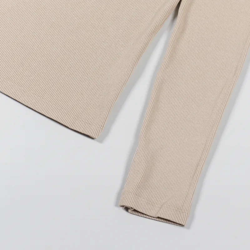 Colorful Standard Womens Organic Rib Long Sleeve T Shirt Honey Beige-4