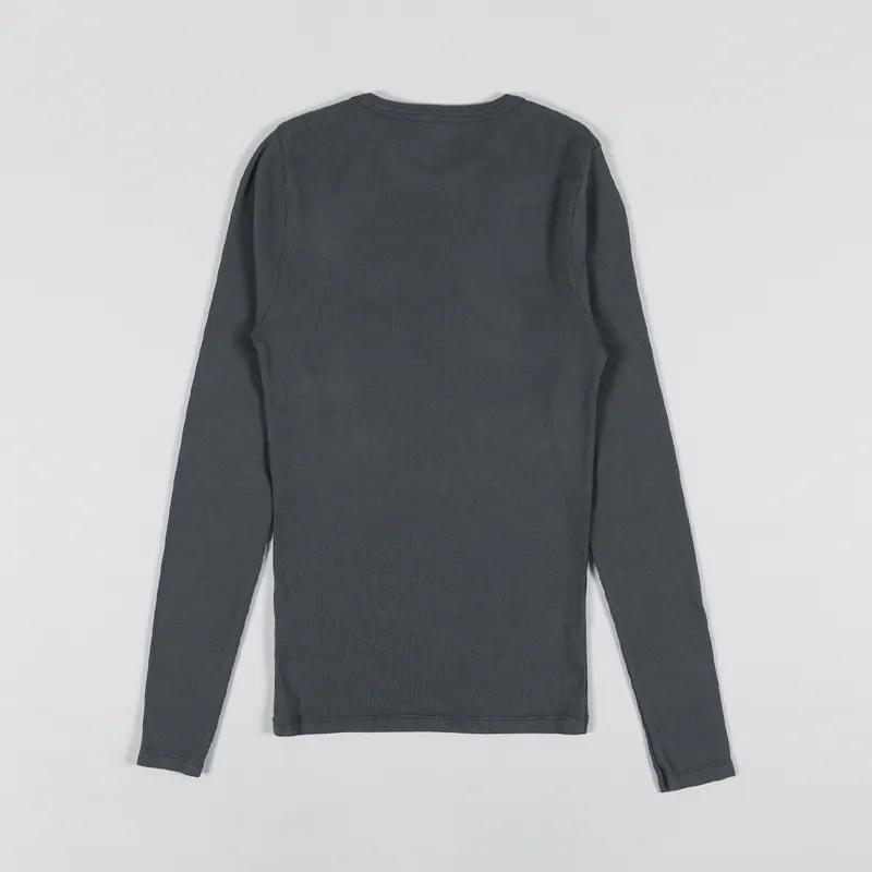 Colorful Standard Womens Organic Rib Long Sleeve T Shirt Lava Grey-3