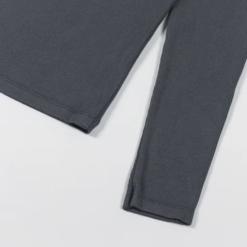 Colorful Standard Womens Organic Rib Long Sleeve T Shirt Lava Grey-6