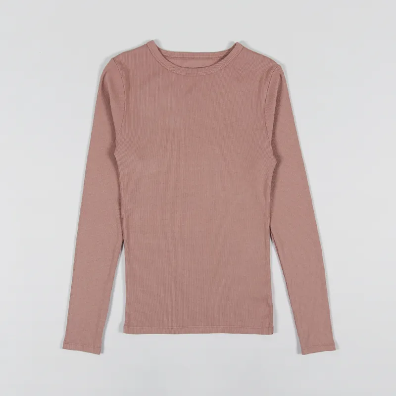 Colorful Standard Womens Organic Rib Long Sleeve T Shirt Rosewood Mist