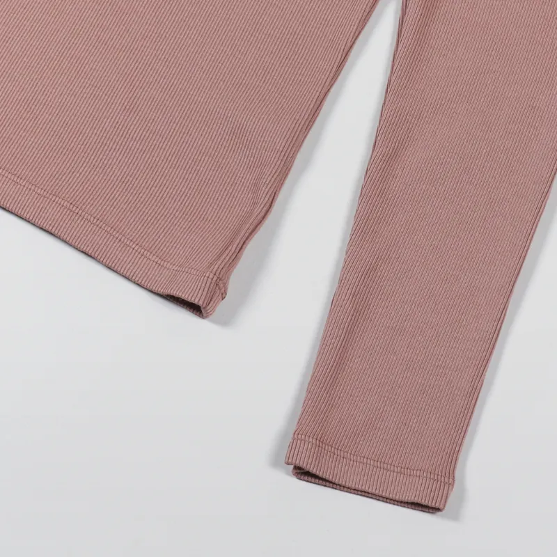 Colorful Standard Womens Organic Rib Long Sleeve T Shirt Rosewood Mist-7