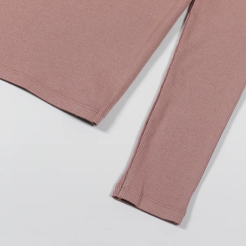 Colorful Standard Womens Organic Rib Long Sleeve T Shirt Rosewood Mist-6