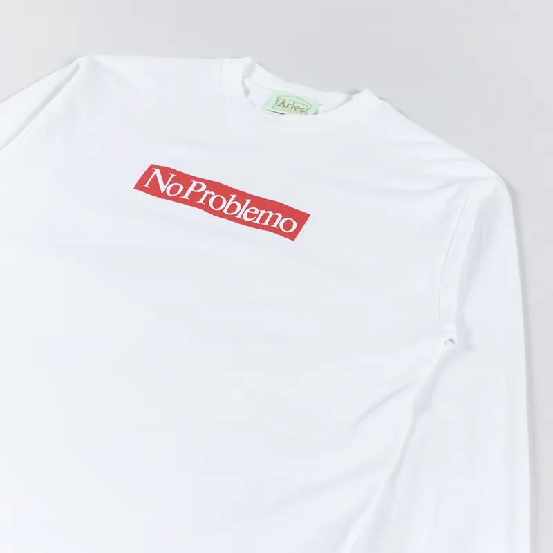 Aries Womens Problemo Supremo Long Sleeve T Shirt White-4