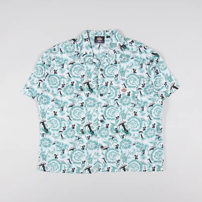 Dickies Womens Roseburg Short Sleeve Shirt Cloud Floral