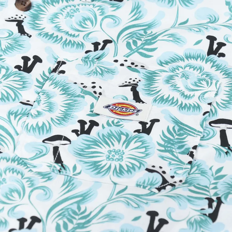 Dickies Womens Roseburg Short Sleeve Shirt Cloud Floral-3