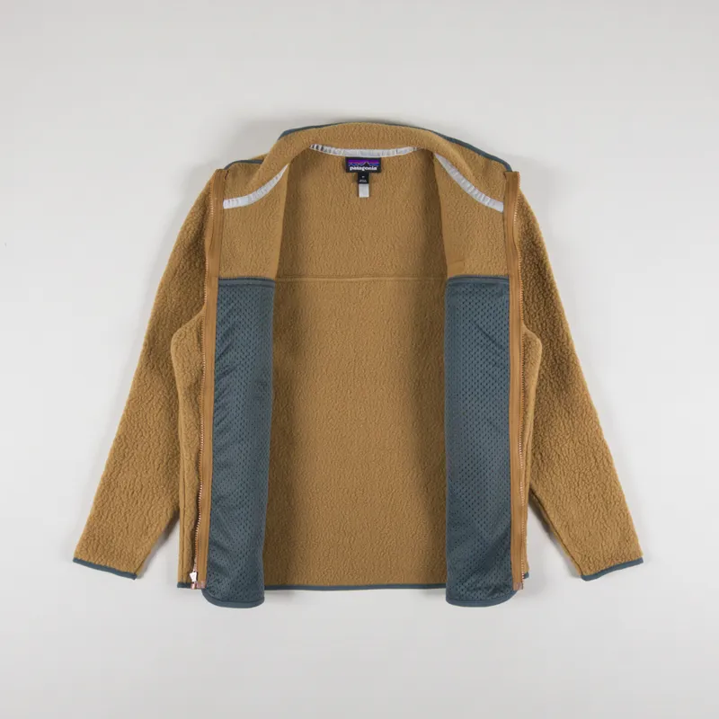 Patagonia Womens Retro Pile Fleece Jacket Nest Brown Nouveau Green-4