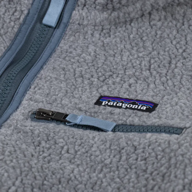 Patagonia Womens Retro Pile Fleece Jacket Salt Grey Light Plume Grey-10