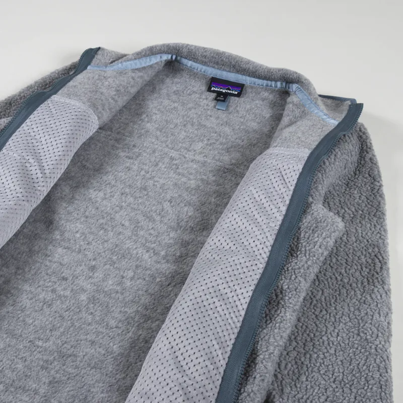 Patagonia Womens Retro Pile Fleece Jacket Salt Grey Light Plume Grey-7