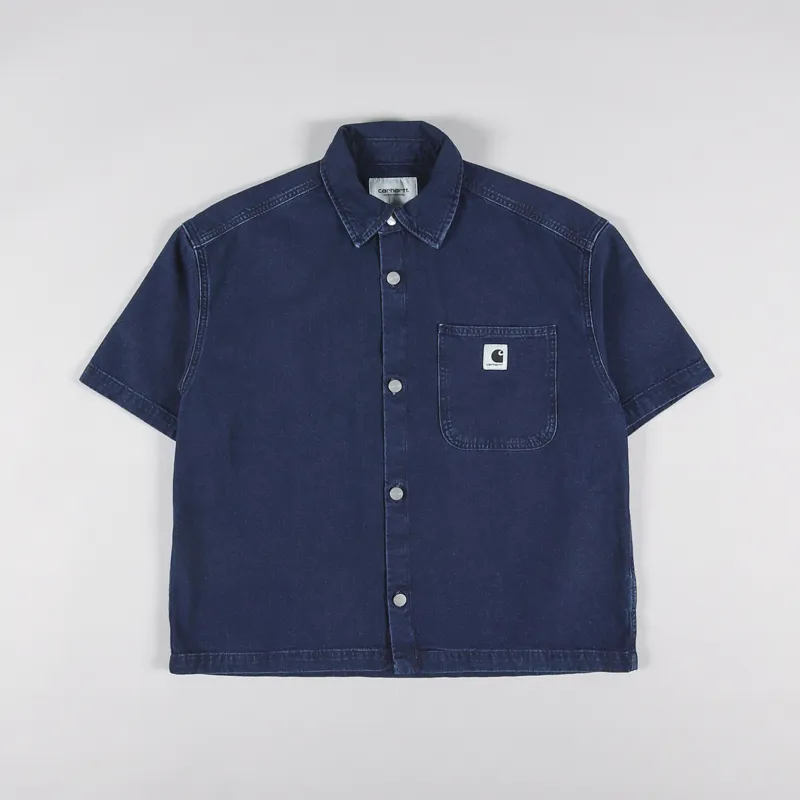 Women's short sleeve denim shirt hotsell