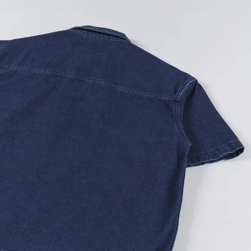 Carhartt WIP Womens Short Sleeve Lovilia Shirt Blue Stone Washed-8