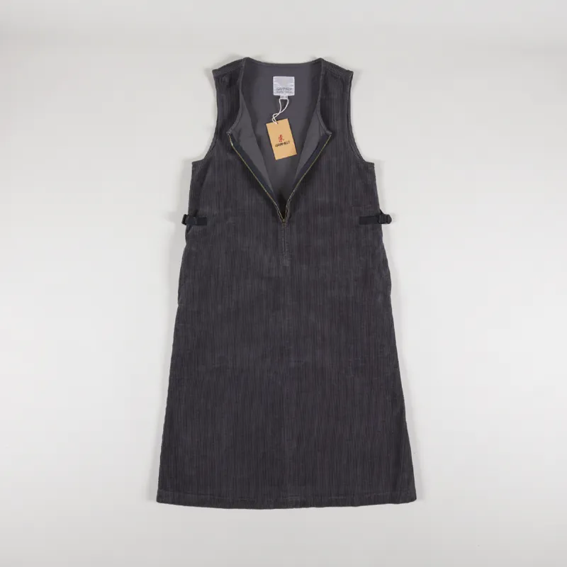 Gramicci Womens Waffle Cord Mid Length Dress Foggy Grey Dye-1