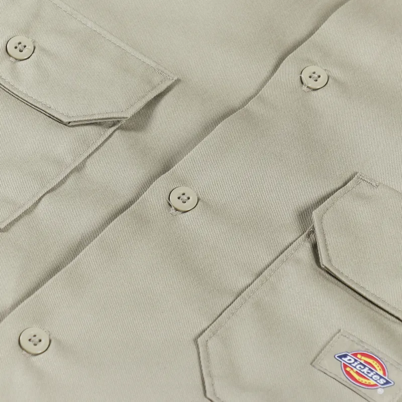 Dickies Womens Short Sleeve Work Shirt Recycled Khaki-6