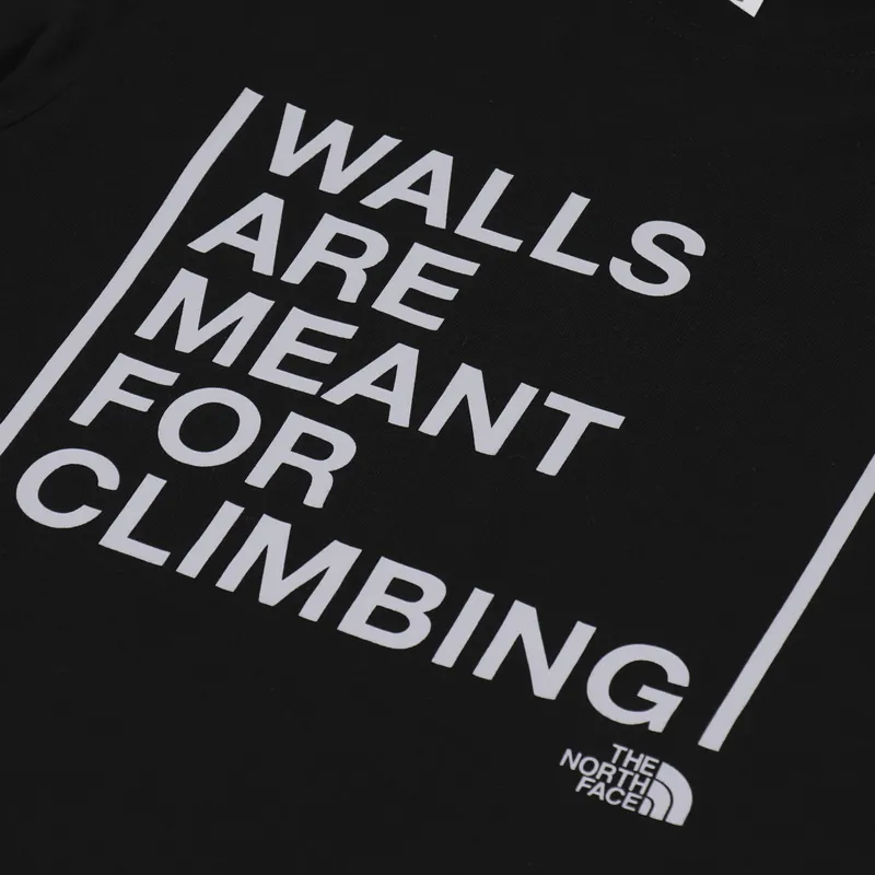 The North Face Walls Are Meant For Climbing T Shirt Black Meld Grey-5