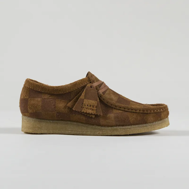 Clarks Originals Wallabee Shoes Cola Check Suede-4