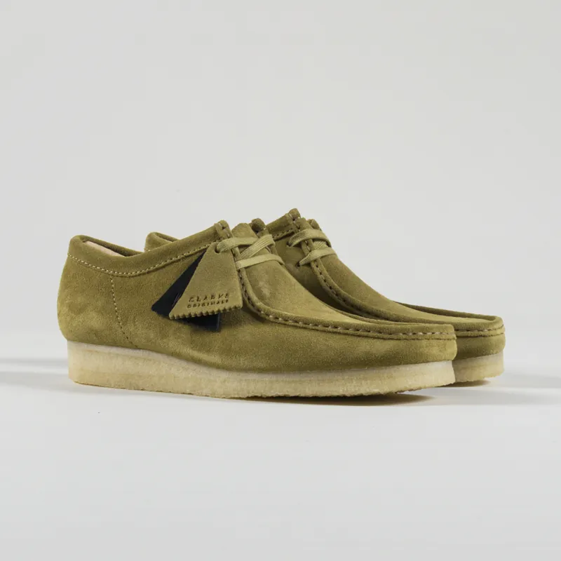 Clarks Originals Mens Wallabee Shoes Mid Green Suede